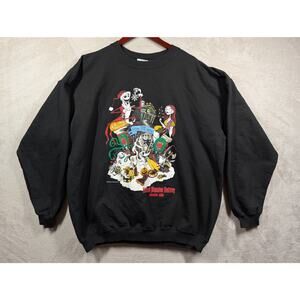 Y2K Disney Disneyland DLR Haunted Mansion Holiday 2002 Black Sweatshirt Size XL